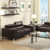 F7264 Sofa & Loveseat Set in Espresso Bonded Leather by Poundex