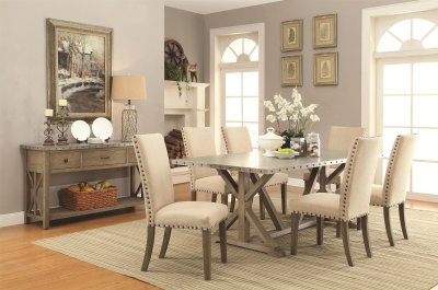 Webber Dining Table 105571 in Driftwood by Coaster w/Options