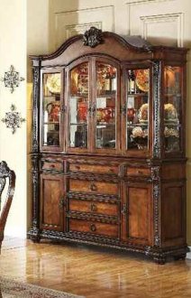 62314 Nathaneal Buffet & Hutch in Tobacco Cherry by Acme