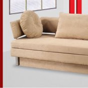 Beige, Black or Red Microfiber Convertible Sofa Bed