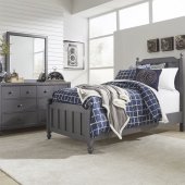Cottage View 4Pc Kid's Bed Set 423-YBR in Dark Gray by Liberty