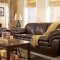 Harness Brown Contemporary Faux Leather Living Room
