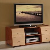 Two-Tone Maple & Cherry Contemporary Tv Stand