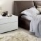 Brown Finish Modern Bed w/Optional White Casegoods