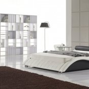040 Bed in White & Black Leatherette by Soho Concepts