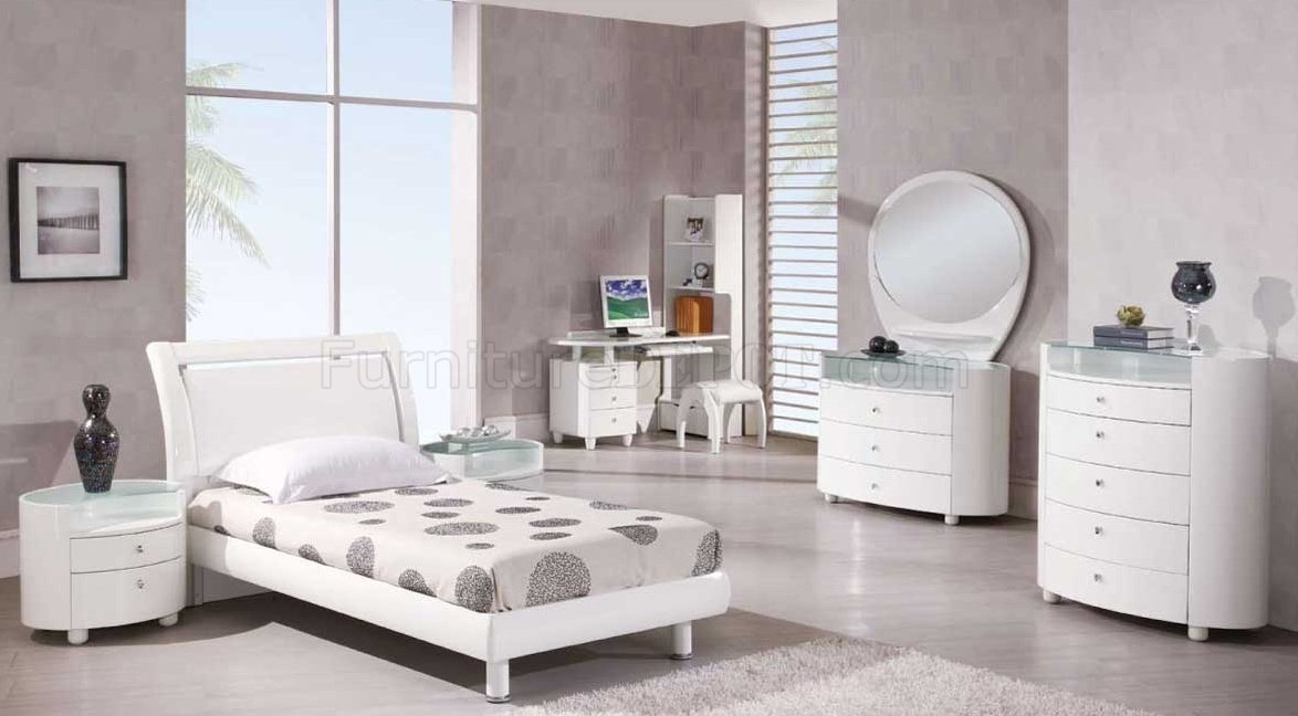 emily bedroom set in white high gloss finishglobal