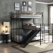 Brantley Triple Twin Bunk Bed BD01750 in Oak & Gray by Acme