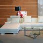 3334 Sectional Sofa in White Bonded Leather by VIG