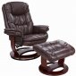 Savuage Brown Bonded Leather Modern Recliner Chair w/Ottoman