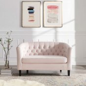 Prospect Loveseat & Chair Set Pink Velvet by Modway w/Options