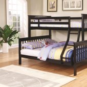 Chapman 460259 Twin over Full Bunk Bed in Black by Coaster