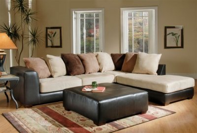Multi Color Contemporary Sectional Sofa w/Optional Ottoman