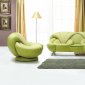 2 Piece Light Green Leather Sofa and Chair Set
