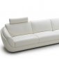 White Full Italian Leather Modern Sectional Sofa w/Headrests