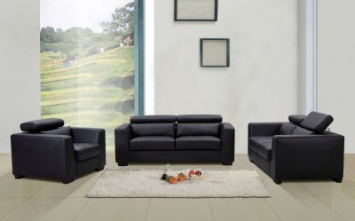 Black Baby Furniture Sets on Black Leather Modern Sofa   Loveseat Set W Optional Chair At Furniture