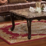 Aroma Coffee Table 3Pc Set in Cherry w/Genuine Marble Top