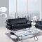 U559 Black Leather Living Room Sofa w/Curved Arms