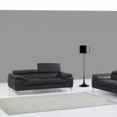 A973 Sofa in Black Premium Leather by J&M w/Options
