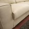 Cream Twill Fabric Modern Sectional Sofa w/Steel Legs