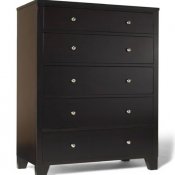 Dark Cappuccino Matte Finish Modern Chest With Five Drawers