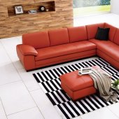 625 Sectional Sofa in Pumpkin Italian Leather by J&M
