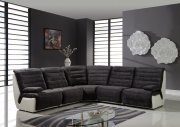U7220 Sectional Sofa in Charcoal & White Leatherette by Global