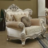 Bently Chair 50662 in Cream Fabric & Champagne by Acme w/Options
