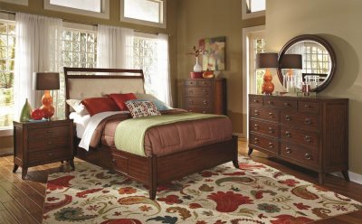 Rich Cherry Finish Ortiz Modern Bedroom w/Options By Coaster