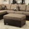 F7603 Sectional Sofa w/Ottoman by Boss in Tan Linen Fabric