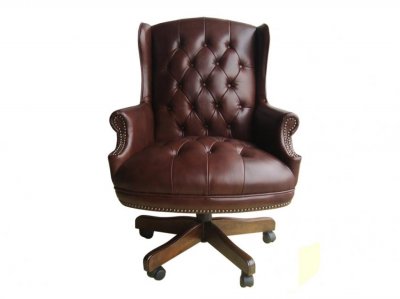 Brown, Burgundy or Black Top Grain Leather Classic Office Chair