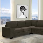 23487 Sectional Sofa in Chocolate Fabric by Lifestyle
