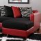3006 Sectional Sofa in Red Bicast & Black Microfiber