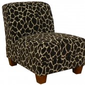 Giraffe Fabric Modern Armless Chair w/Wooden Legs