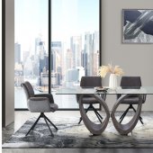 D80012 Dining Room Set 5Pc by Global w/D81216DC Swivel Chairs
