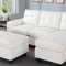 2513 Sectional Sofa Set in White Bonded Leather Match PU