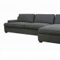 Grey Fabric Modern Sectional Sofa w/Removable Pillows