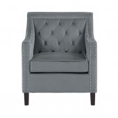 1297GY-1 Set of 2 Accent Chairs in Gray Velvet by Homelegance