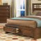 Rich Walnut Finish Stylish Bedroom W/Storage Bed