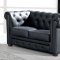 Black Top Grain Italian Leather Modern 3PC Living Room Set