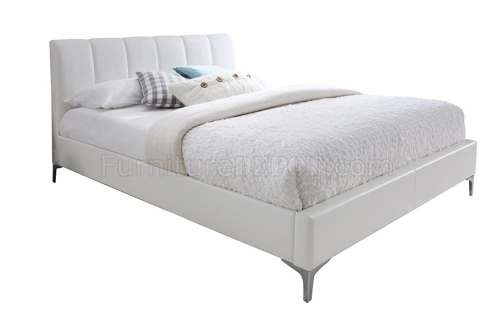 leona upholstered platform bed in whitej&m
