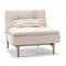 Dublexo Sofa Bed in Natural by Innovation w/Light Wood Legs