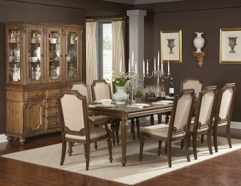 Driftwood Finish Classic Dining Table w/Extension Leaf & Options [HEDS-845 Eastover]
