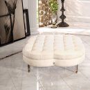 Lucky Clover Ottoman / Coffee Table in Ivory Fabric