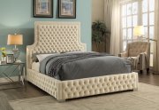 Sedona Upholstered Bed in Cream Velvet Fabric w/Options