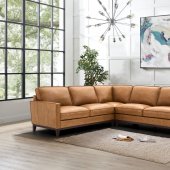 Harper Corner Sectional Sofa in Saddle Leather by Beverly Hills