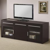 Cappuccino Finish Modern TV Stand w/Slide Out Laptop Caddy