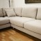 Cream Twill Fabric Modern Sectional Sofa w/Removable Cushions