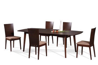 Burn Beech Modern Dining Table w/Extension & Optional Chairs