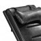 Black Leatherette Modern Chaise Lounger w/Chromed Steel Frame