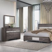 Seville Bedroom Set 5Pc in Melamine Grey by Global w/Options